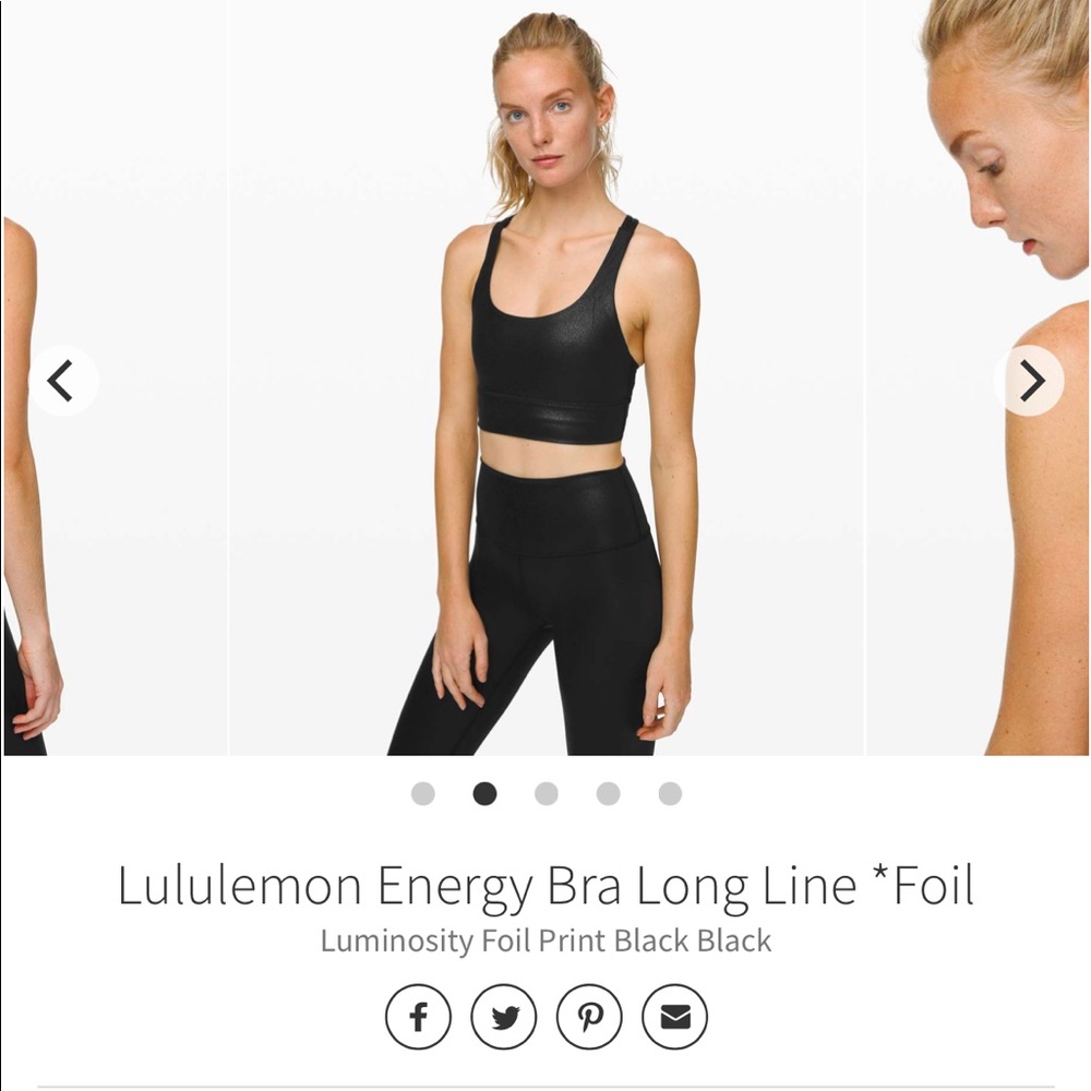 Lululemon Energy Bra Long Line *Foil